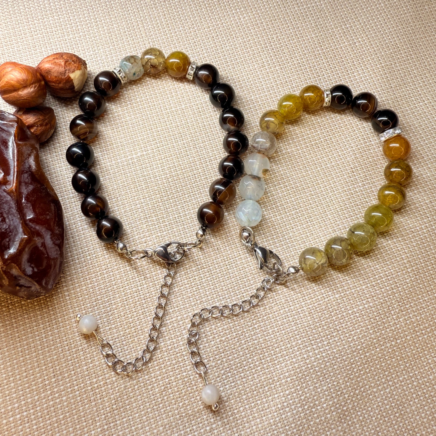 Zwei Partnerarmbänder (Augenfarbe&Buchstabe)